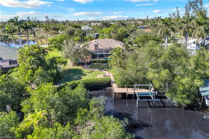 Private cove with dock and lift