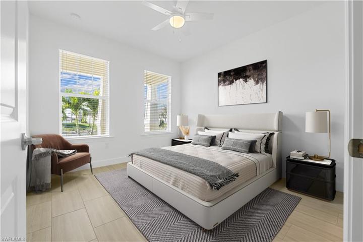 staged master bedroom