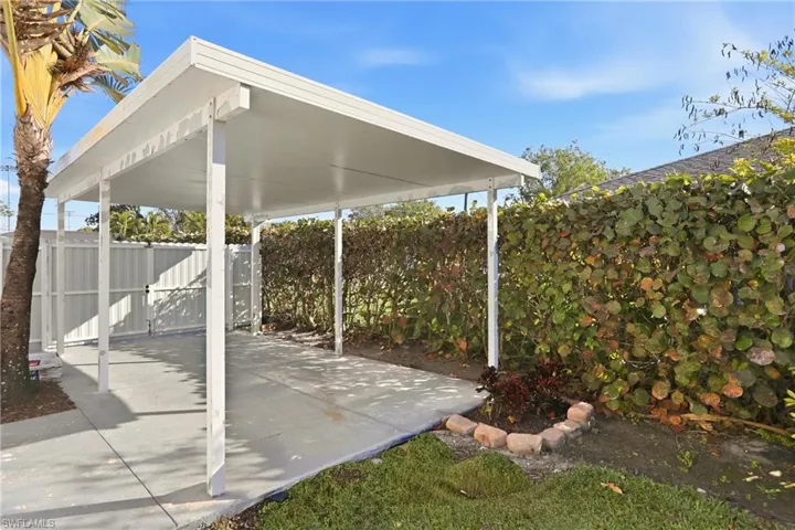 Carport on side of home