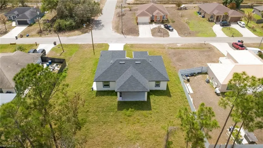 Aerial view of residential area