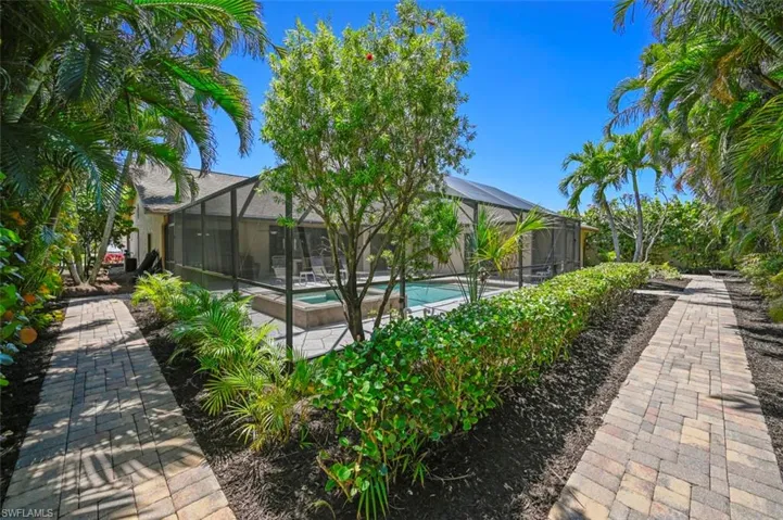 Landscaped backyard