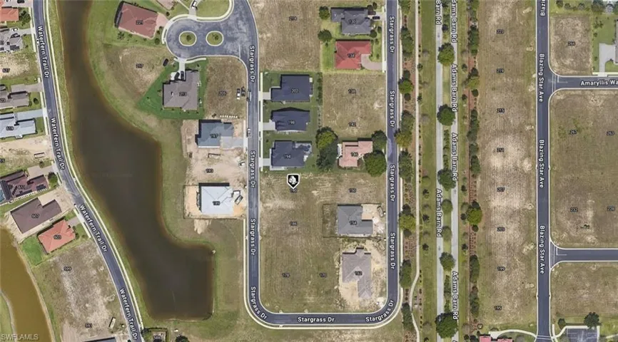 Aerial Map. Illustrating the spatial distribution of properties and undeveloped parcels within a residential development