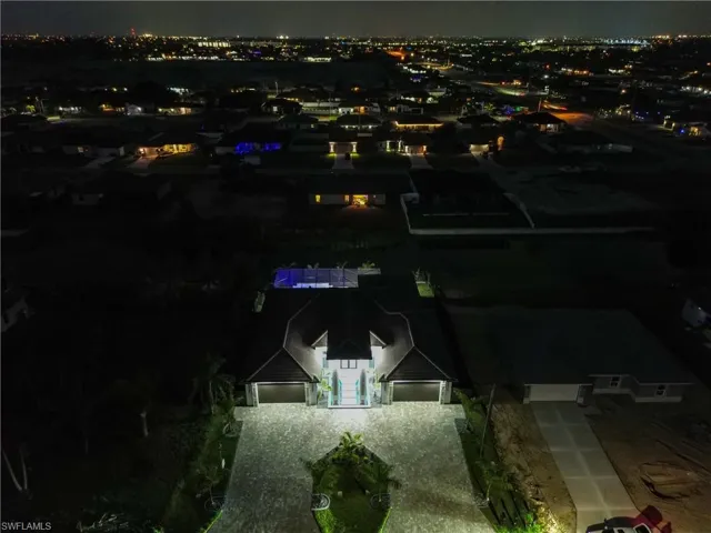 Aerial view at night