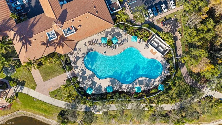 Bird's eye view of a pool