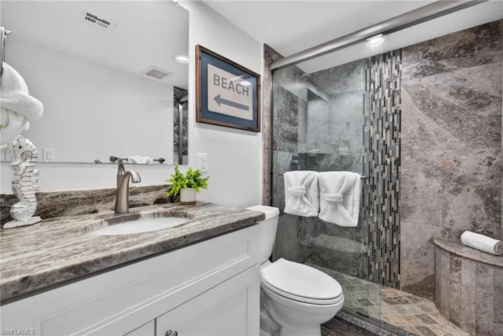 All new primary bath w walk in shower
