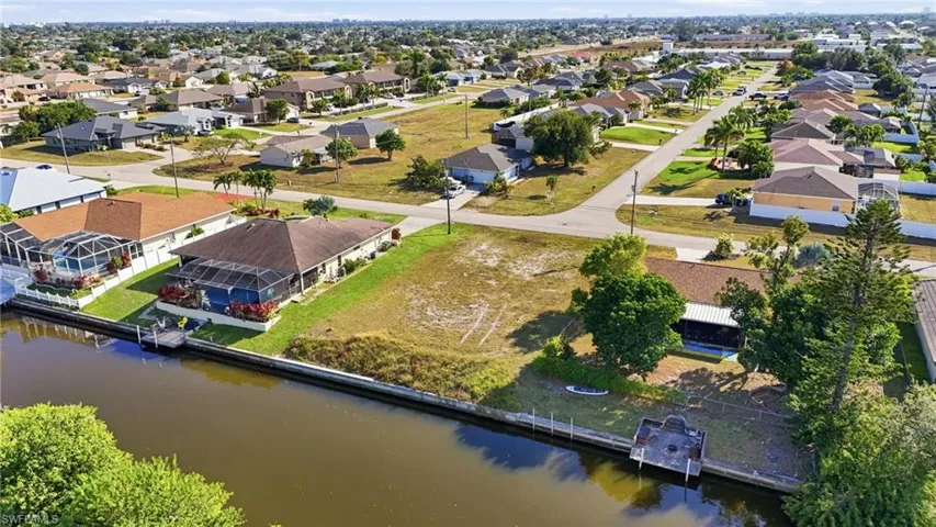 Aerial perspective of suburban area