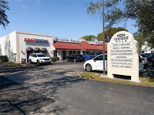 View of commercial location with marquis sign