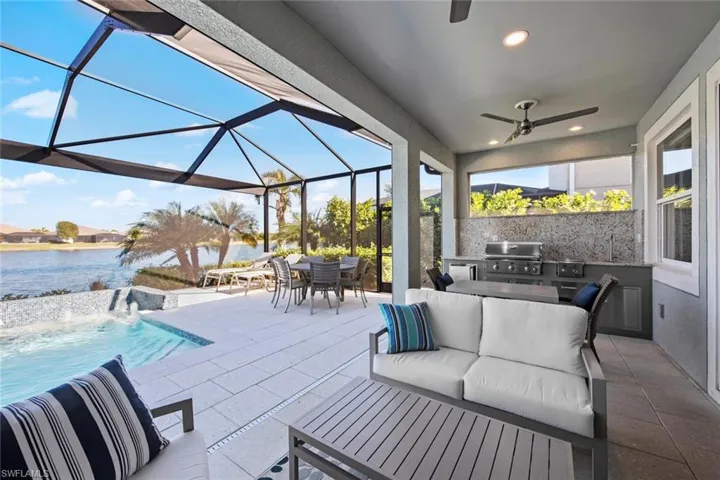 View of lake from the covered lanai.