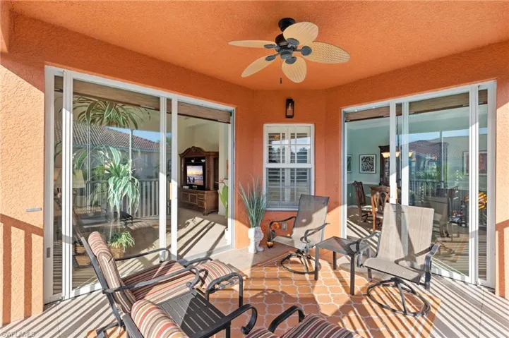View of patio / terrace with ceiling fan