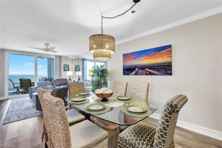 Dining area with water view