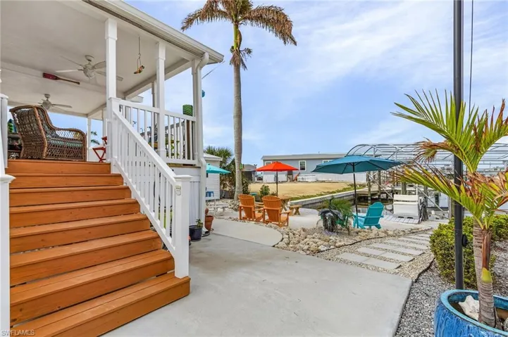 View of patio / terrace featuring ceiling fan