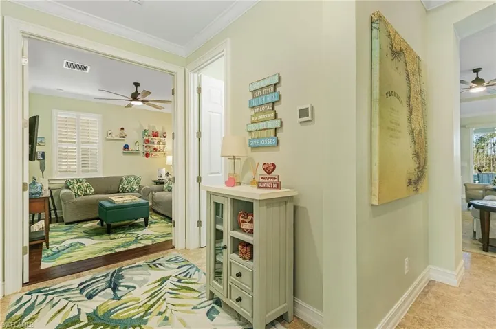 Hall View into Den, TV room or flex room.