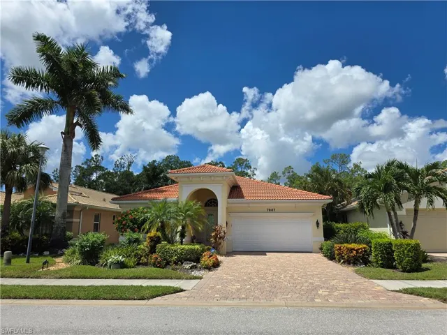 Front elevation, 2 car garage