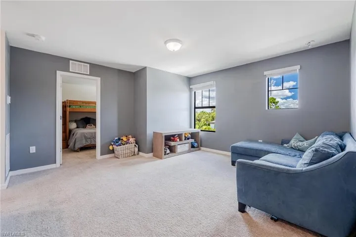 View of carpeted living room