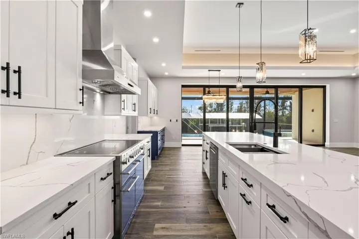 Side view of the kitchen looking out to the water!