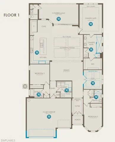 Floor plan with structural options