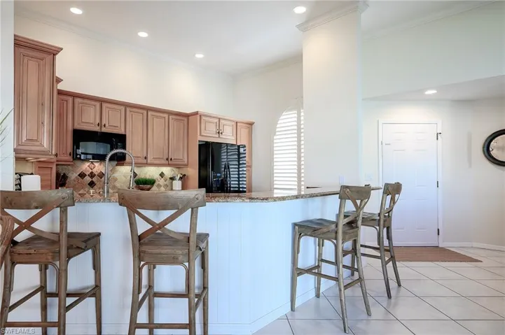 open kitchen and plenty of sitting areas.