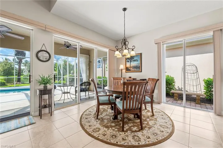 15437 Puffin Drive Bonita Springs FL 34135 - Dining area with slider access to lanai and side of house