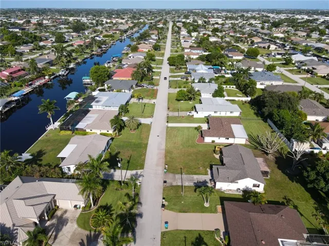 Aerial perspective of suburban area