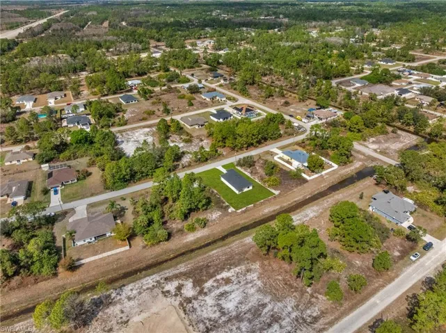 Aerial perspective of suburban area
