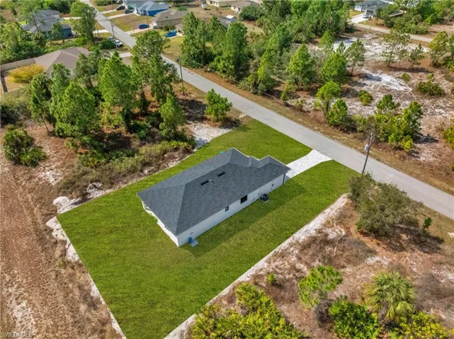 Aerial perspective of suburban area