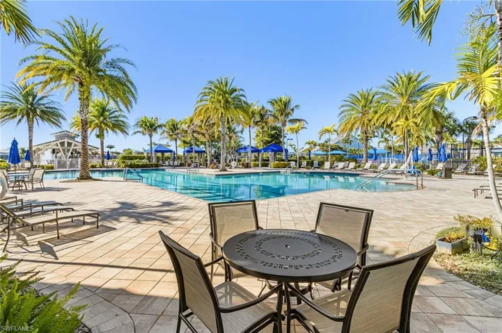 Community pool featuring a patio
