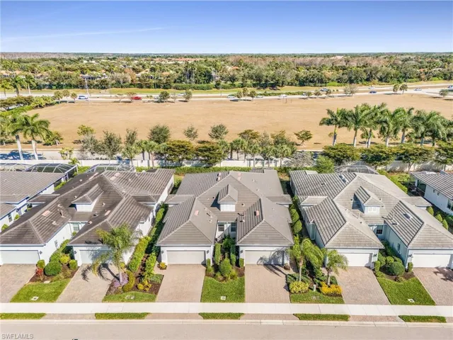Aerial perspective of suburban area