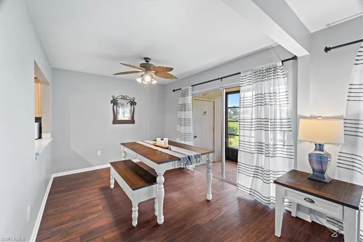 Lots of natural light in the dining and living areas with two sliders to the lanai
