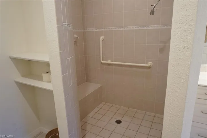 Walk-in shower in primary bathroom