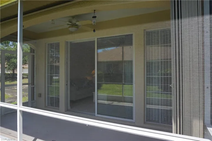 Accordion style shutters on lanai