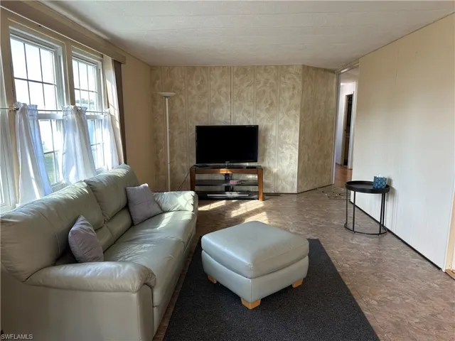 Living room with an accent wall