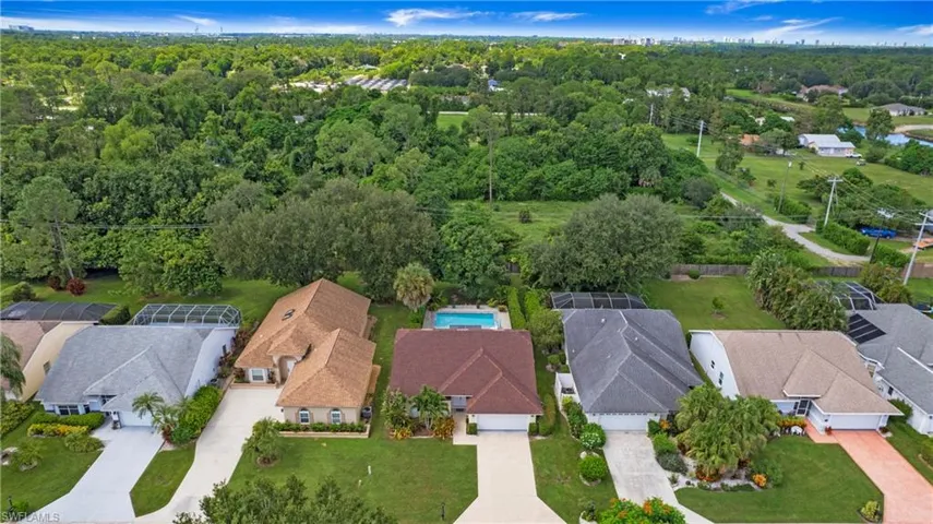 Aerial perspective of suburban area