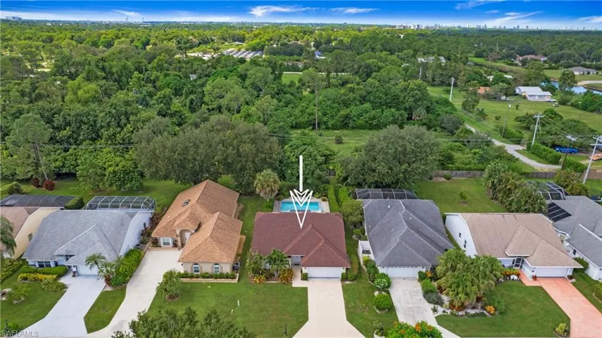 Aerial view of residential area