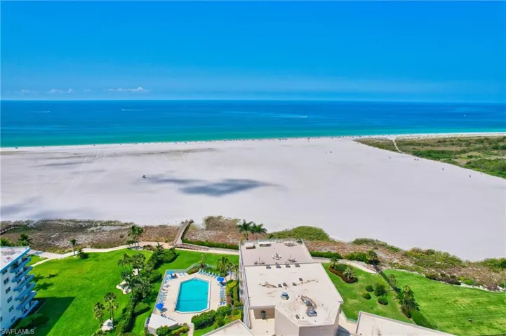 Birds eye view of beach.
