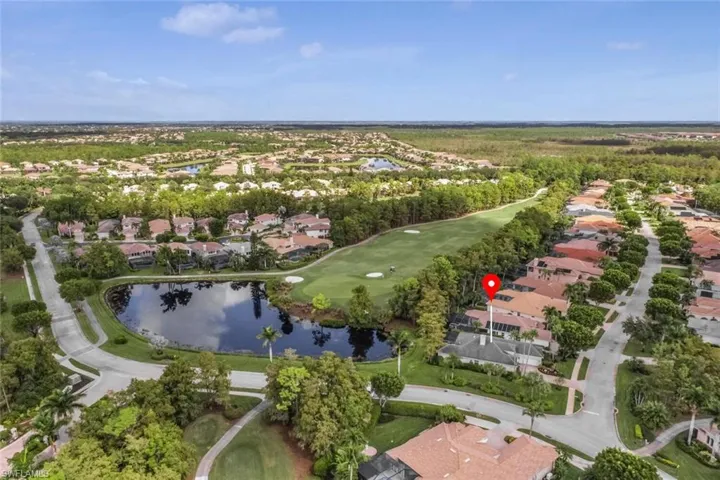 Aerial view of Golf course and surrounding area