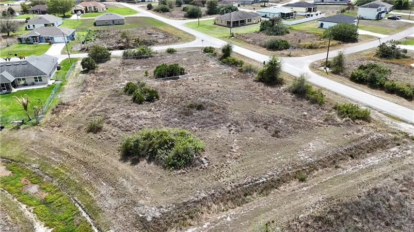 Aerial perspective of suburban area