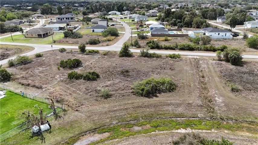 Aerial view of residential area