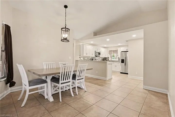 A centrally located dining room is great for entertaining, or the evening meal with the family