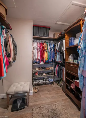 Spacious closet with wood-type flooring