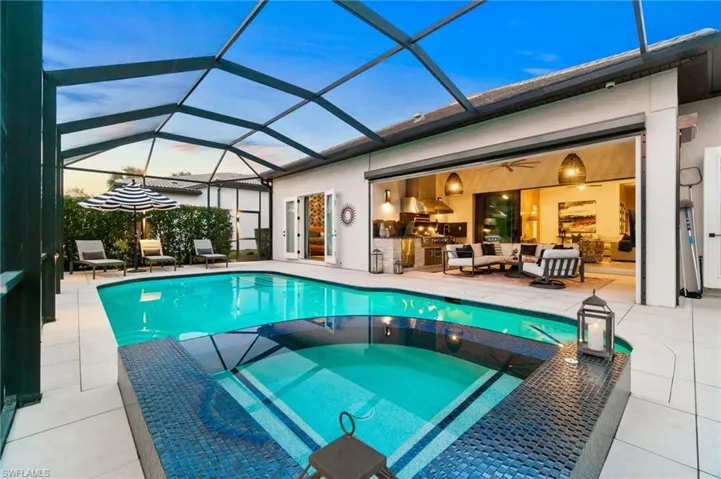 The pool has been converted to saltwater, and an automatic fill system has been installed for added convenience