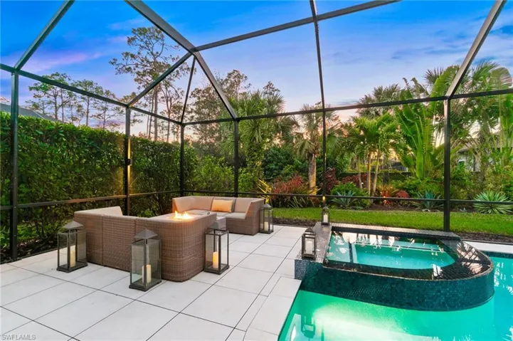The pool has been renovated with a redesigned spa and added tile