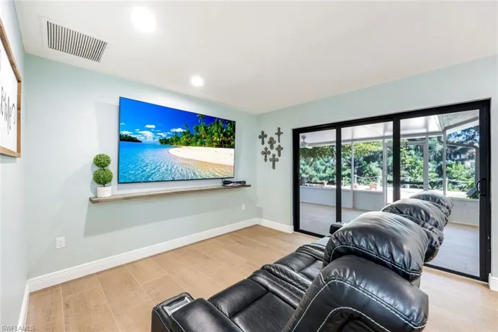 Access the lanai from the living room.