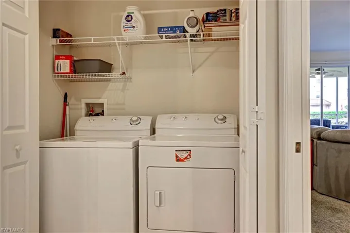 In-unit laundry with full-size separate washer and dryer