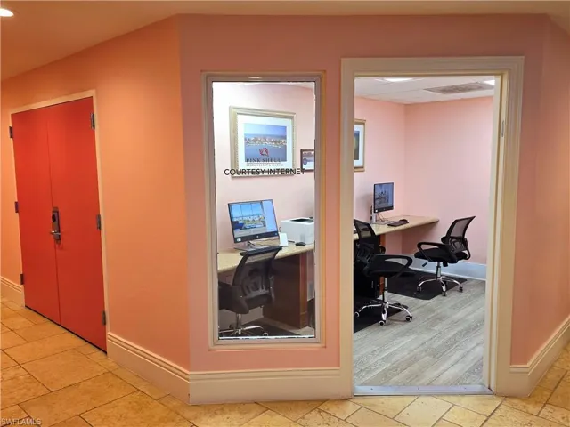 Business center with printers and internet