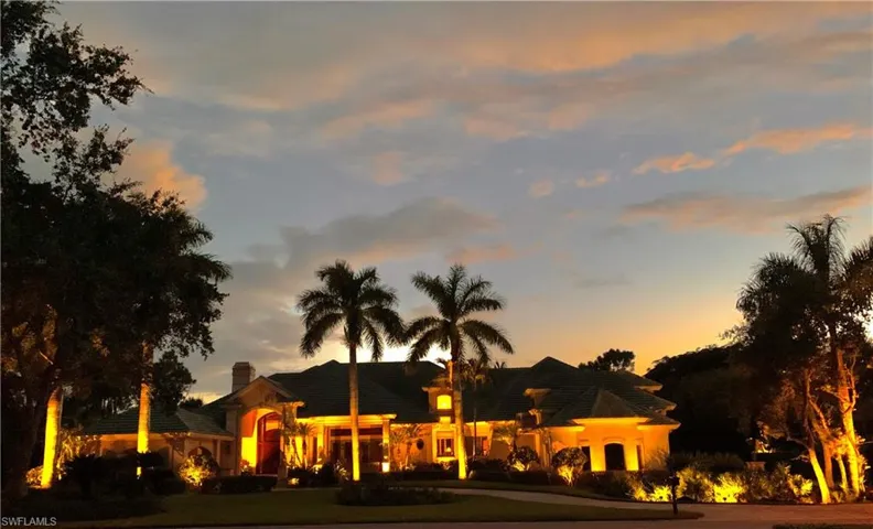Front elevation at dusk