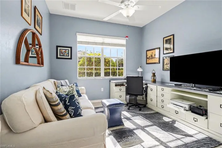 Home office/guest bedroom, light, bright, and open. Desk is not attached.