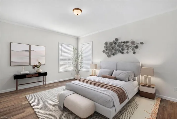Virtually staged Primary Bedroom