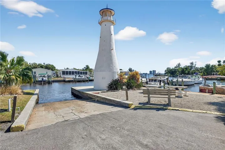 Community Dock area with a boat ramp and a water view