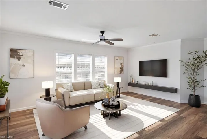Virtually staged Living Room