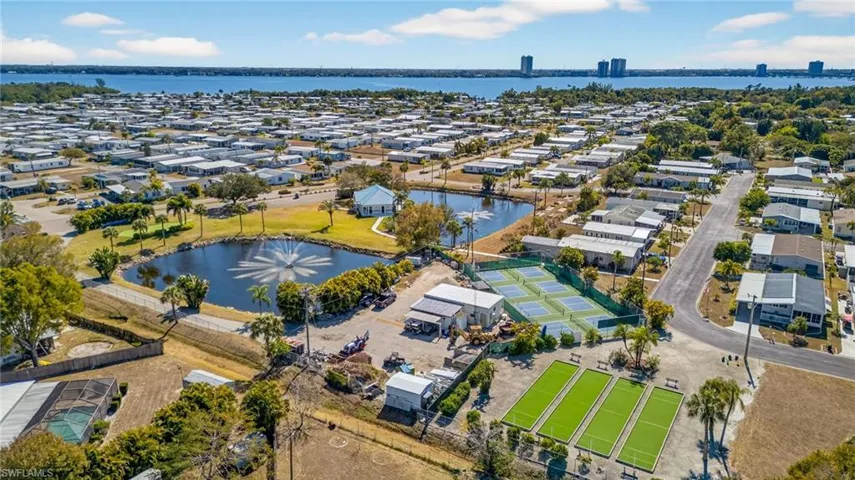 Aerial perspective of suburban area featuring the river